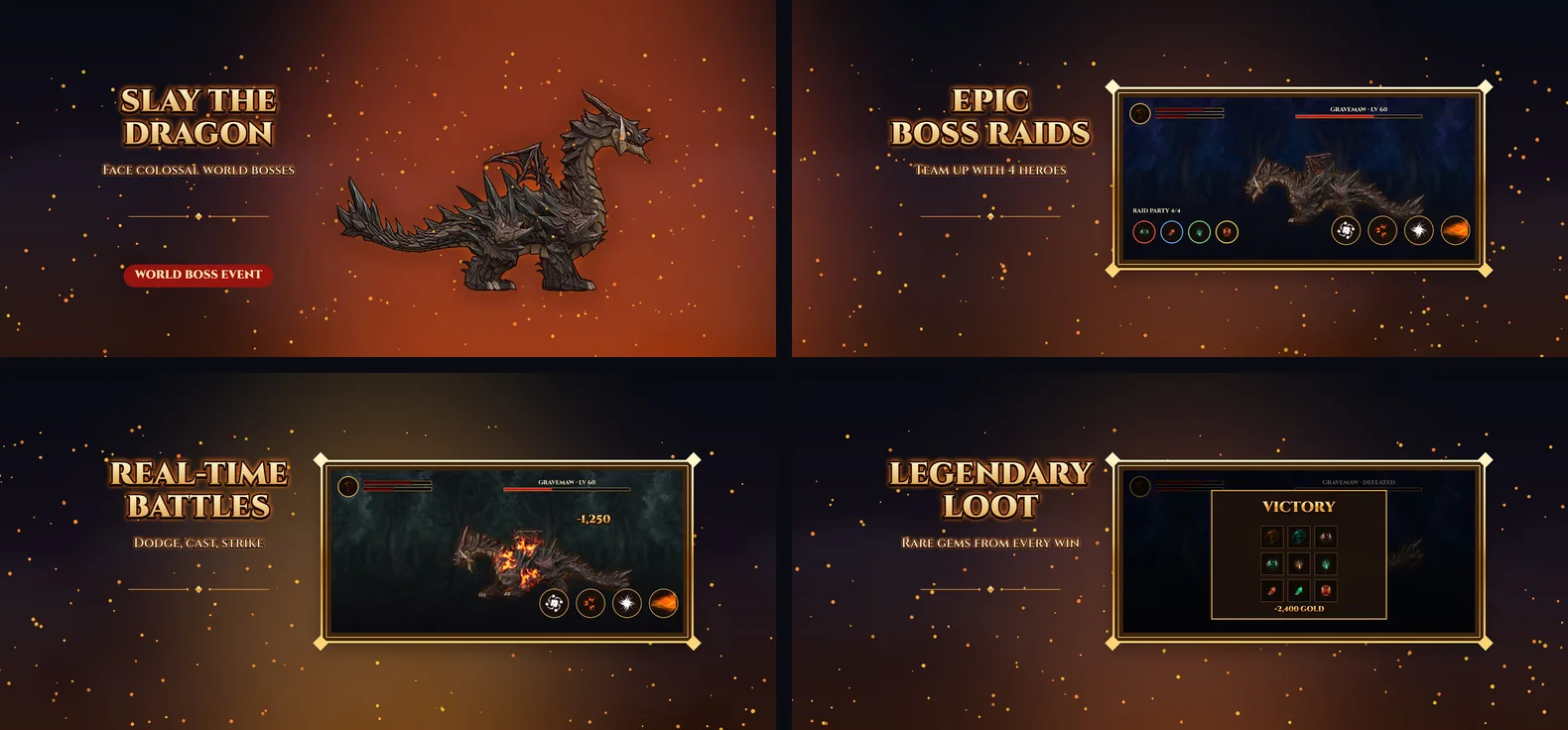Four Dragon Realm landscape game screenshots exported from 9make